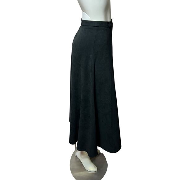 Focus 2000 Black Faux Suede A-Line Midi Skirt – Classic & Elegant size 10 - Picture 5 of 7